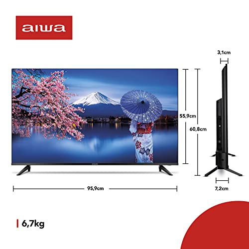 Smart TV Aiwa 43”, Android, Full HD, Borda Ultrafina, HDR10, Dolby Áudio - AWS-TV-43-BL-02-A