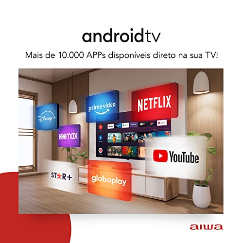 Smart TV Aiwa 32”, Android, HD, Borda Ultrafina, HDR10, Dolby Áudio - AWS-TV-32-BL-02-A