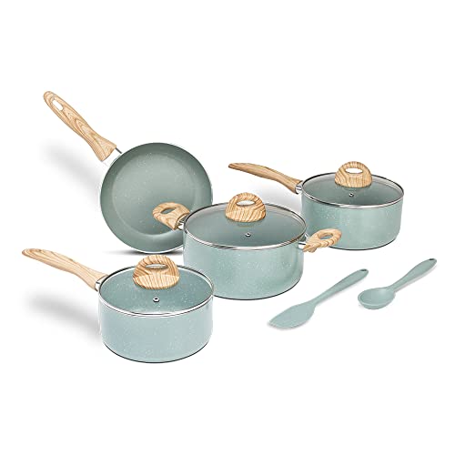 Brinox - Jogo de Panelas 6 Peças com Fundo de Indução Ceramic Life Botanika - Verde