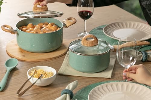 Brinox - Jogo de Panelas 6 Peças com Fundo de Indução Ceramic Life Botanika - Verde
