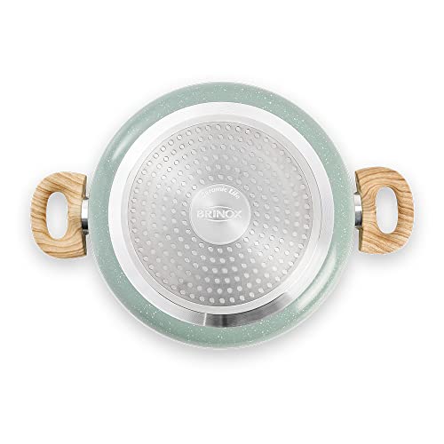 Brinox - Jogo de Panelas 6 Peças com Fundo de Indução Ceramic Life Botanika - Verde