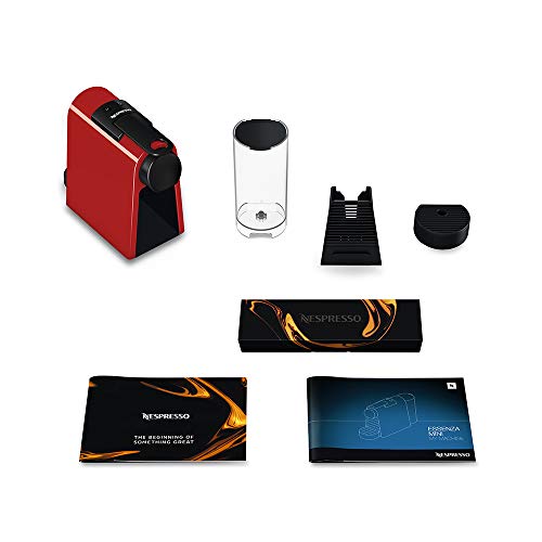 Nespresso Essenza Mini Cafeteira 110V, máquina de café Espresso compacta para casa, máquina de cápsula/cápsula elétrica automática (vermelha)