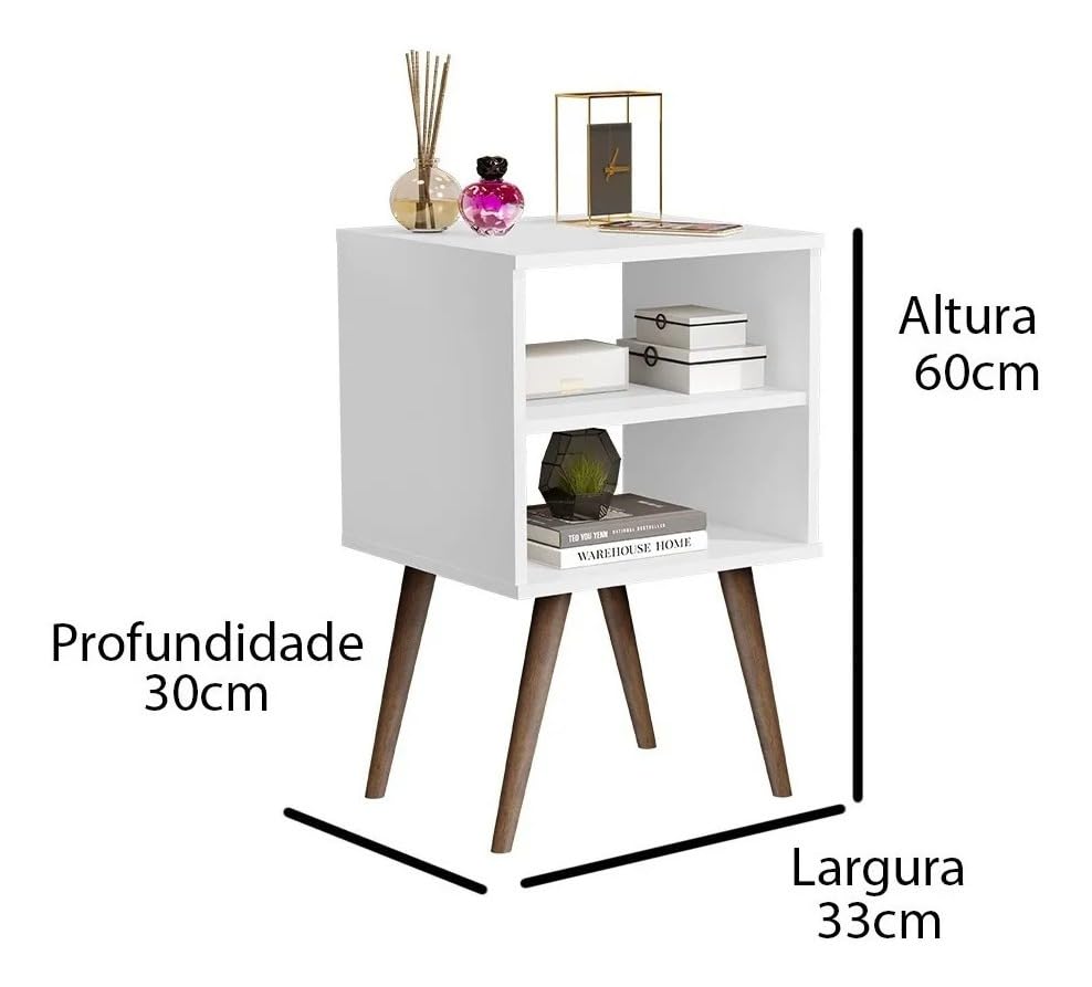 Mesa de cabeceira Jb Bechara 1515 - Clan - TuttiCasa cor:Branco