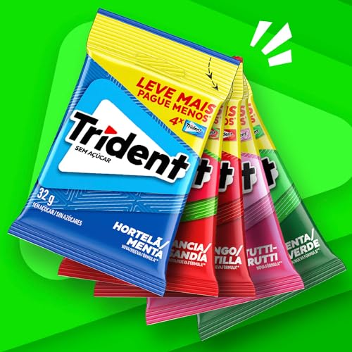 Chiclete Trident Hortelã 32g - Pacote Com 4 embalagens