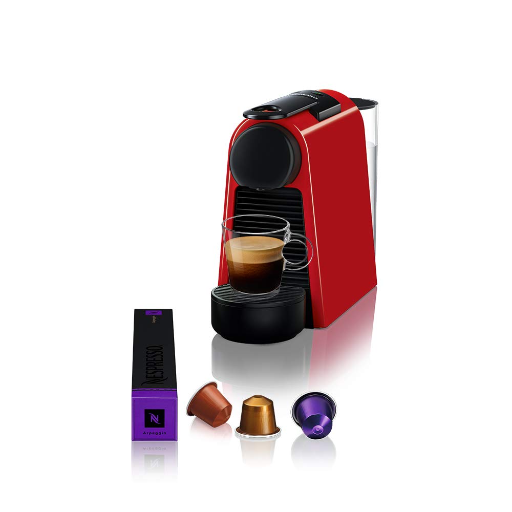 Nespresso Essenza Mini Cafeteira 110V, máquina de café Espresso compacta para casa, máquina de cápsula/cápsula elétrica automática (vermelha)