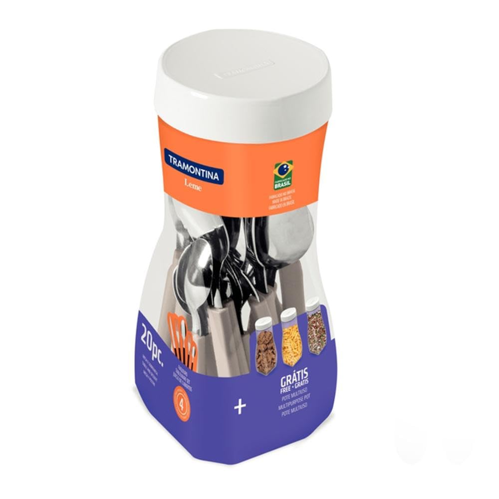 Faqueiro Inox 20 peças Leme Cinza - Tramontina