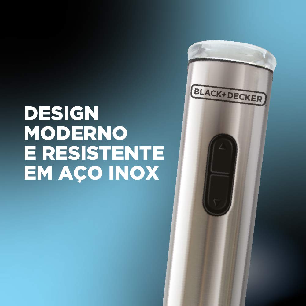 Black Decker Abridor de Vinho Wine Inox, Leve e Portátil, Ideal para Abertura de Embalagens e Garrafas
