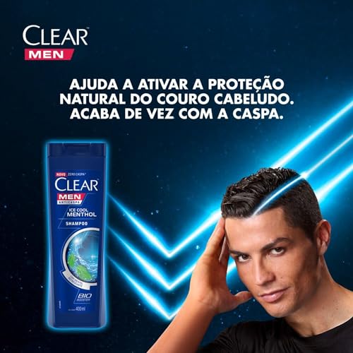 Clear, Shampoo Men Anticaspa, Ice Cool Menthol , 400ml