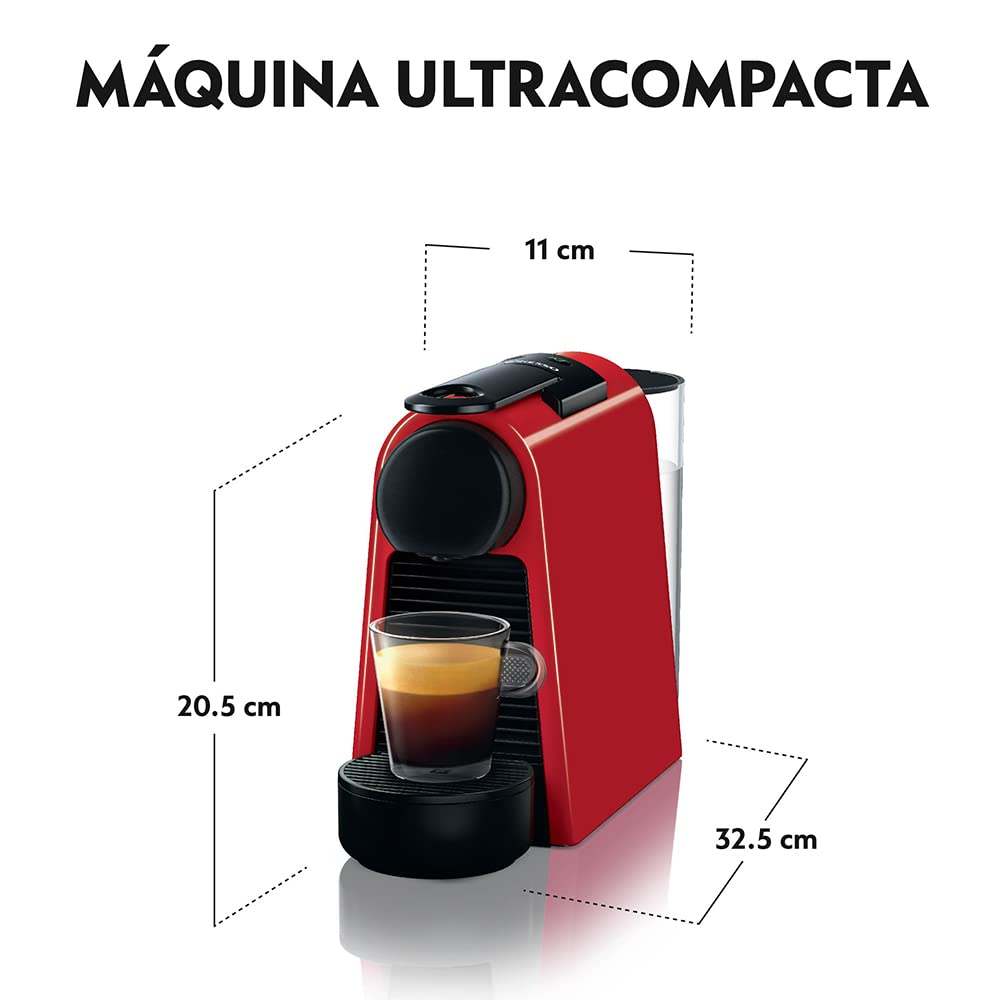 Nespresso Essenza Mini Cafeteira 110V, máquina de café Espresso compacta para casa, máquina de cápsula/cápsula elétrica automática (vermelha)