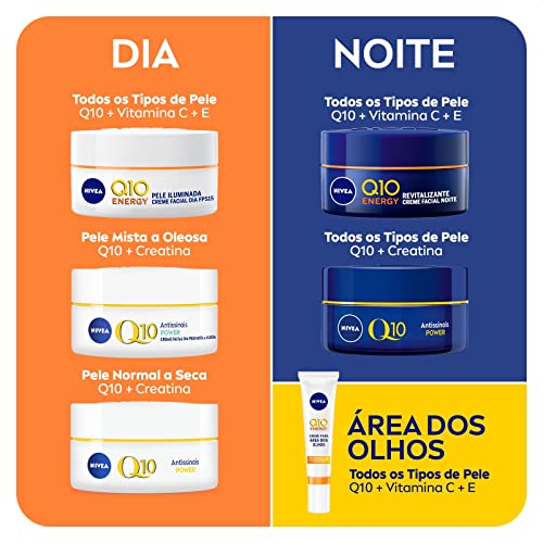 NIVEA Creme Facial Antissinais Q10 Power Dia FPS 30 Pele Mista a Oleosa 50g - Reduz rugas e linhas de expressão, hidrata intensivamente e ajuda a controlar o brilho da pele