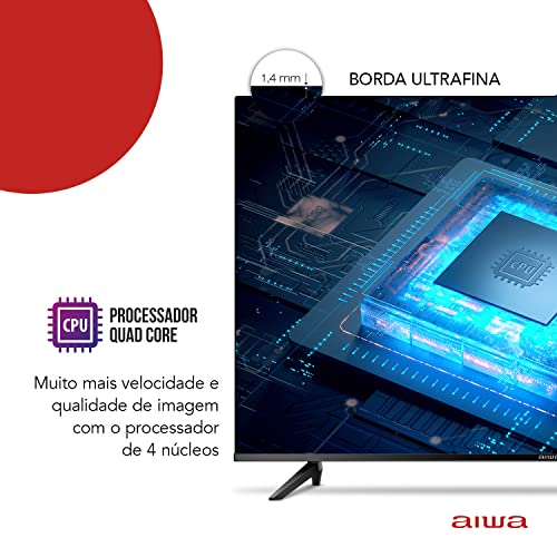 Smart TV Aiwa 43”, Android, Full HD, Borda Ultrafina, HDR10, Dolby Áudio - AWS-TV-43-BL-02-A