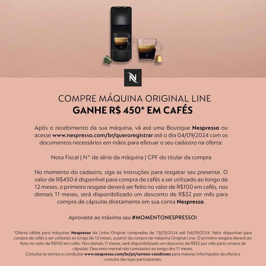 Nespresso Essenza Mini Cafeteira 110V, máquina de café Espresso compacta para casa, máquina de cápsula/cápsula elétrica automática (vermelha)