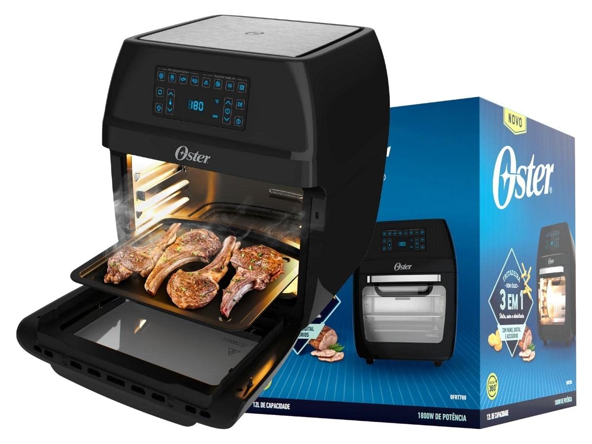 Oster OFRT780 - Fritadeira forno 3 em 1, 127V, 1800 W, Preto