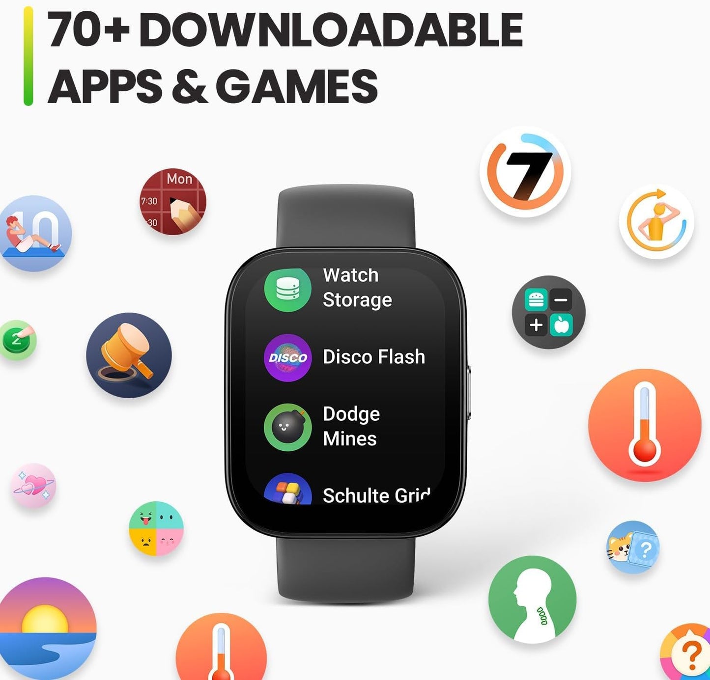 Amazfit Bip 5 A2215 46mm Relógio inteligente tela de 1,91 polegadas para Android iPhone, chamadas Bluetooth, Alexa embutido, rastreamento GPS (preto)
