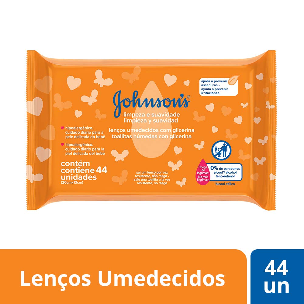 Johnson's Baby Lenços Umedecidos Limpeza e Suavidade,44un
