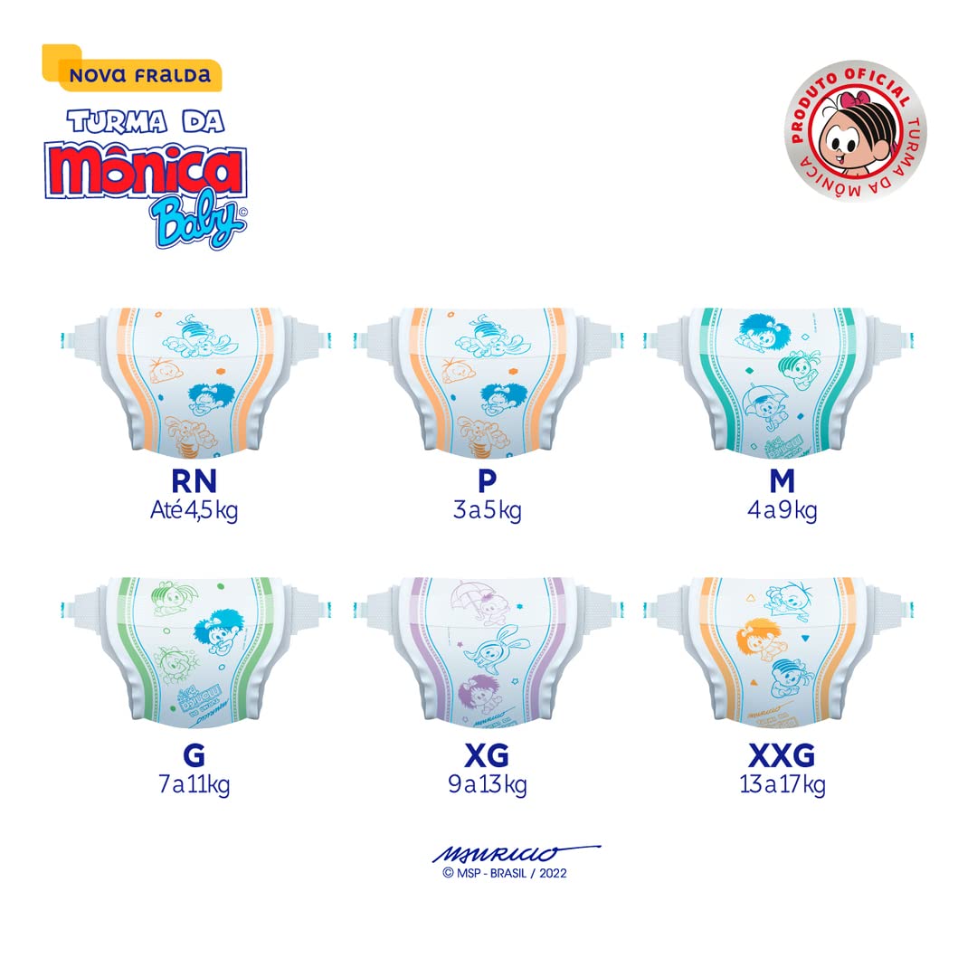 Fralda Turma da Mônica Baby Jumbo RN 36 Unidades