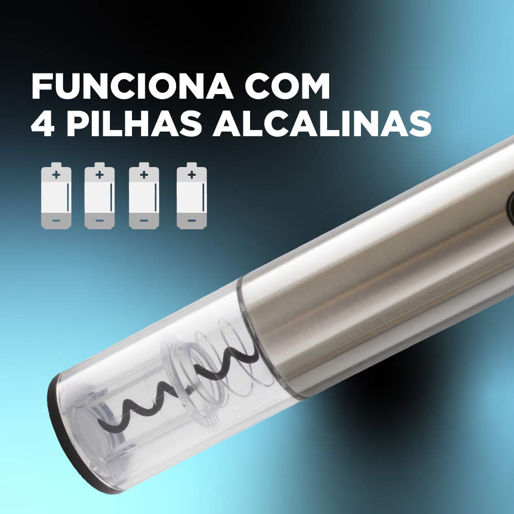 Black Decker Abridor de Vinho Wine Inox, Leve e Portátil, Ideal para Abertura de Embalagens e Garrafas