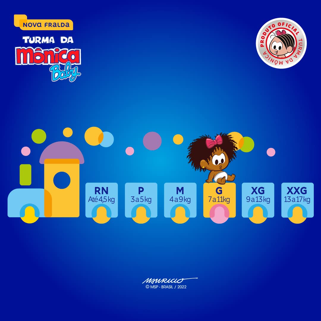 Fralda Turma da Mônica Baby Jumbo RN 36 Unidades
