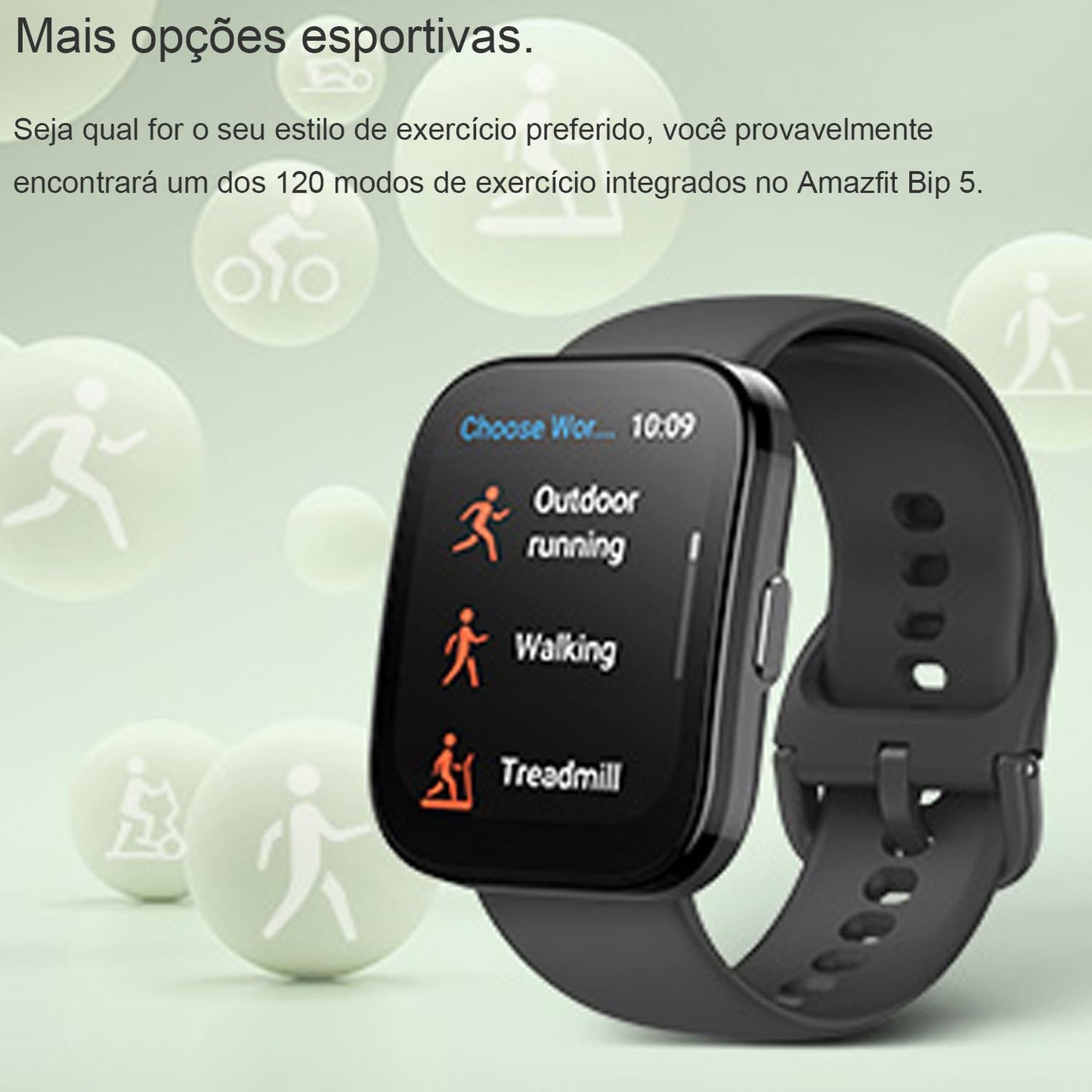 Amazfit Bip 5 A2215 46mm Relógio inteligente tela de 1,91 polegadas para Android iPhone, chamadas Bluetooth, Alexa embutido, rastreamento GPS (preto)
