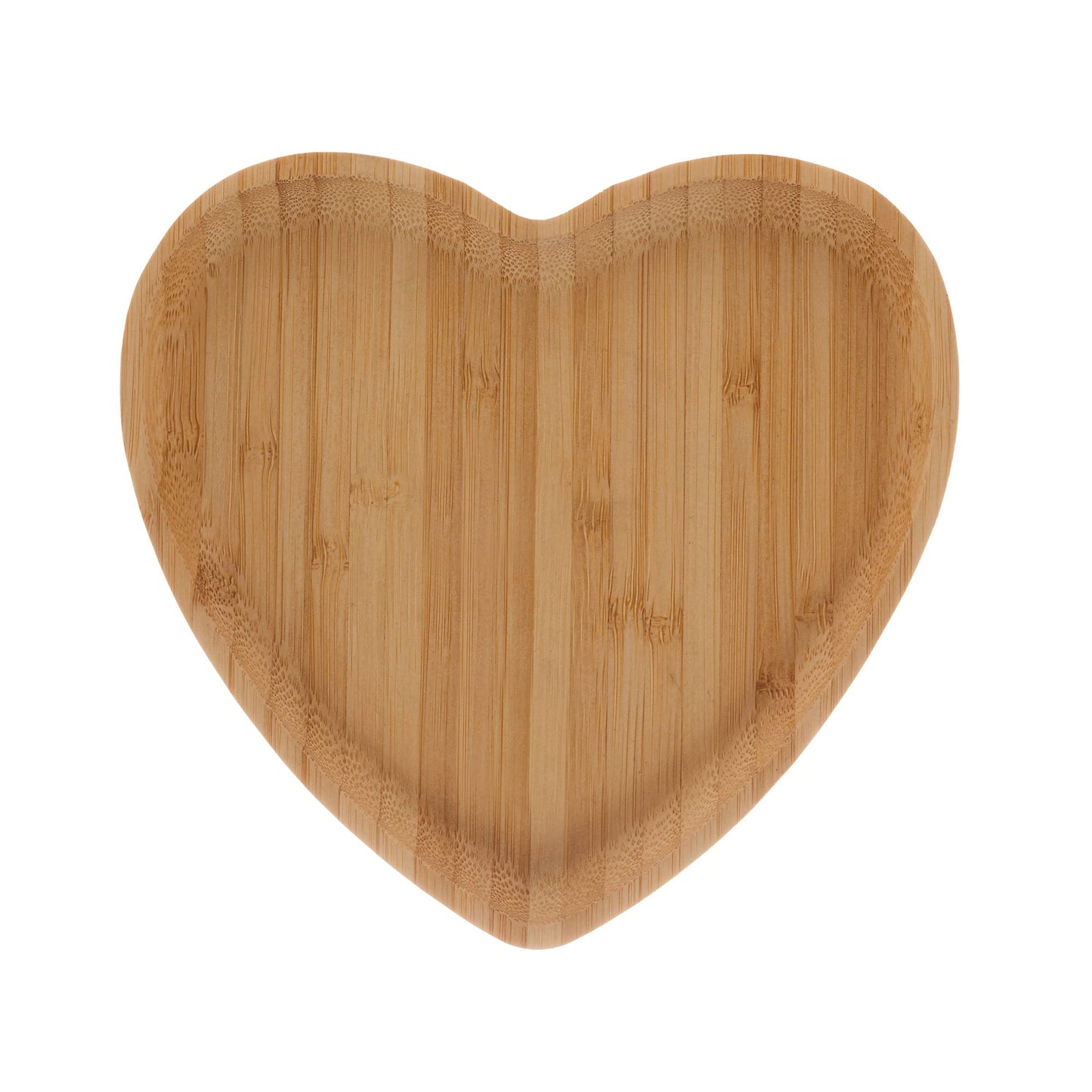 LYOR Heart Bandeja de Bambu, Bege (Natural), 12.5 x 12.5 x 1.5 cm