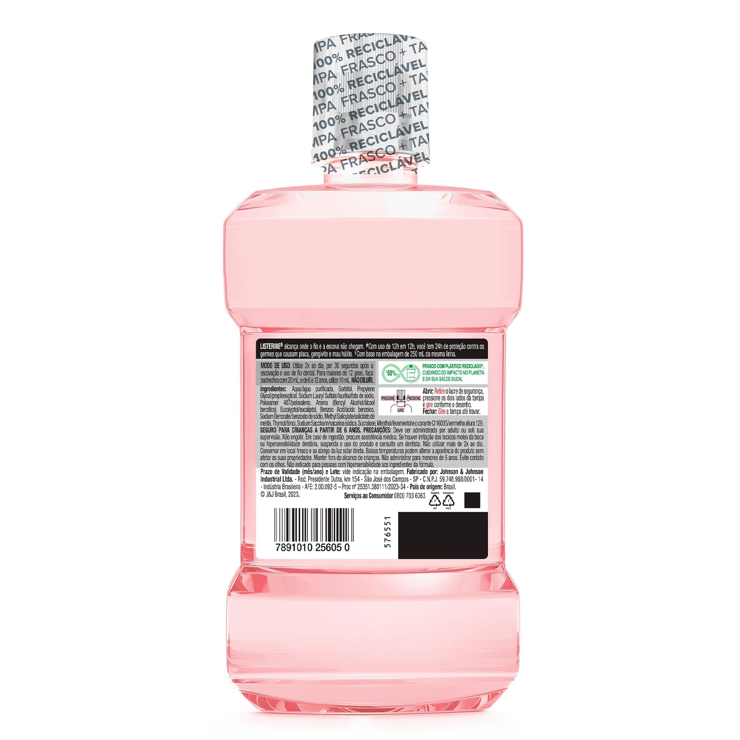LISTERINE® Melancia & Hortelã Enxaguante Bucal Sem Álcool, 500mL
