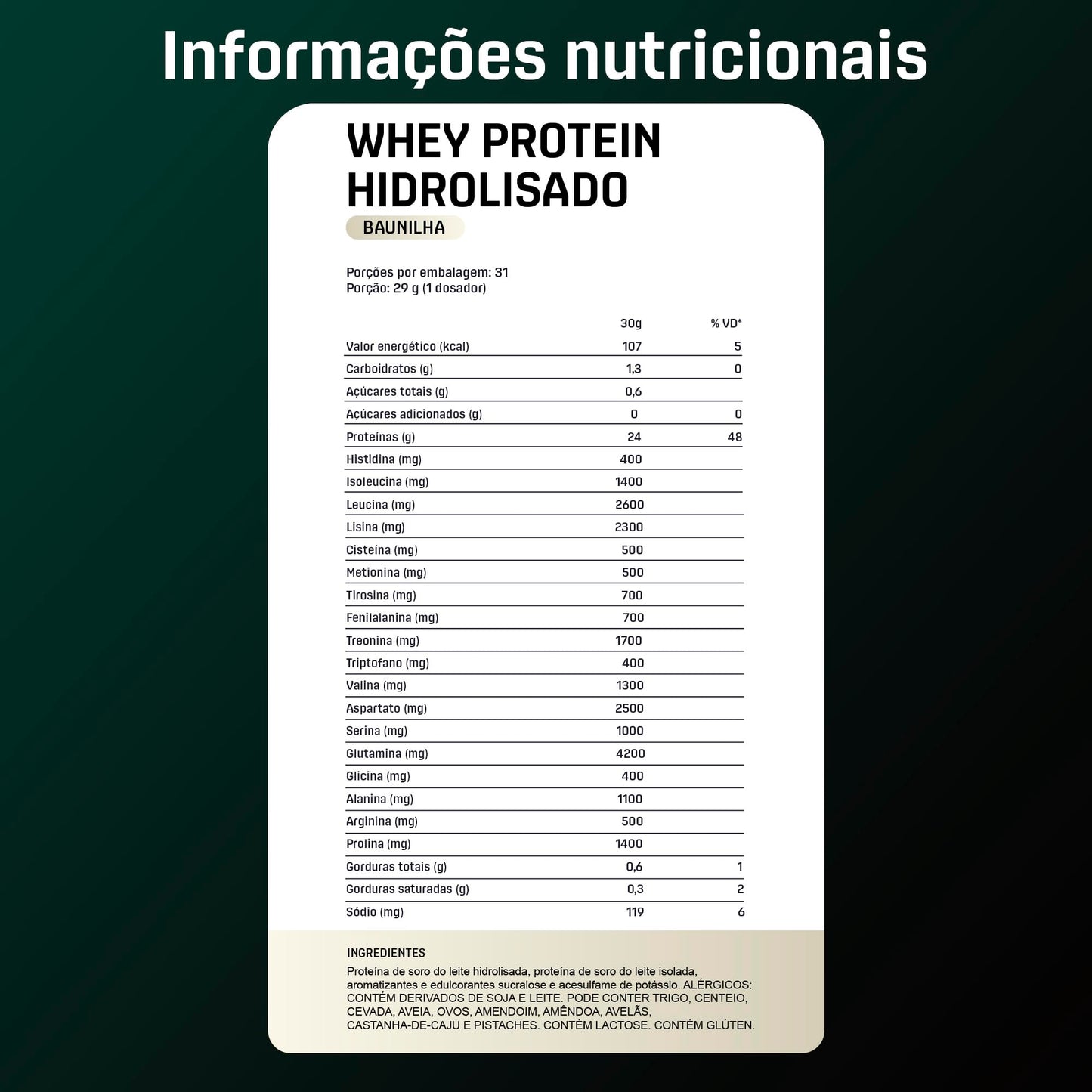Whey Protein Hydro Baunilha Pote 900g – Absorção Rápida – Ganho Muscular – Baixo Teor de Lactose – Dux Human Health