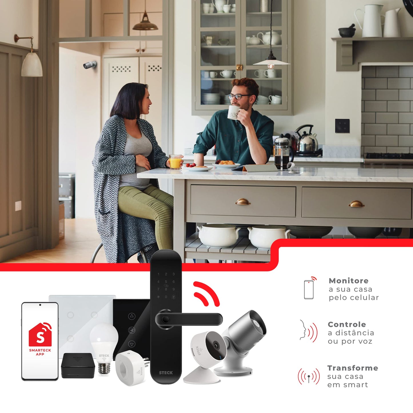 Steck, Lâmpada Inteligente 7W, Steck Ambiente Conectado RGBW Wi-Fi, Bivolt