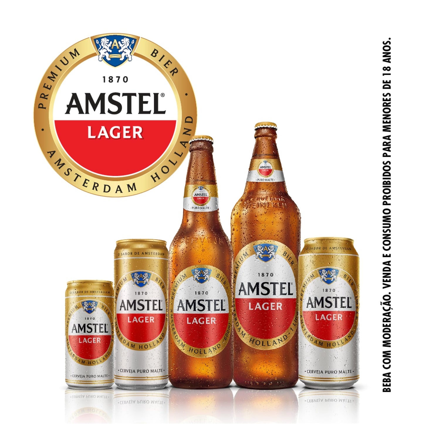 Amstel Cerveja Lager Puro Malte, Lata 350ml, Pack 12 Unidades