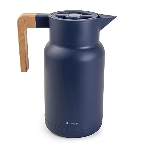 Garrafa Térmica Wood Fashion Azul 1 L Termopro Glass