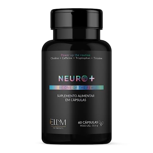 Neuro+ 60 Cápsulas Foco Colina B12 Taurina Tirosina Triptofano Magnésio Cafeína Ellym Nutrition