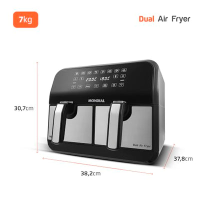 Fritadeira Air Fryer Dual Duplo Cesto 8L, Mondial, 2200W, 110V - AFD-01-BI