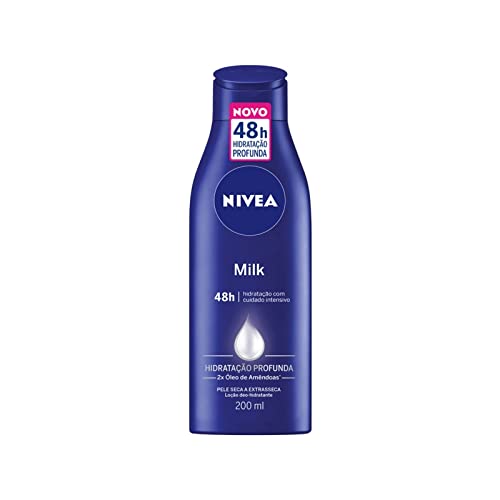 NIVEA Hidratante Corporal Milk Pele Seca - Nutrição intensa para pele seca a extrasseca, com fórmula cremosa que deixa a pele macia, cheirosa e hidratada por 48h - 200ml