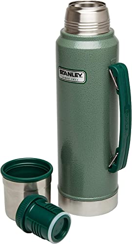Stanley Garrafa de boca larga clássica isolada a vácuo – Sem BPA – Garrafa térmica de aço inoxidável 18/8 para bebidas frias e quentes – Mantém o líquido quente ou frio por até 24 horas