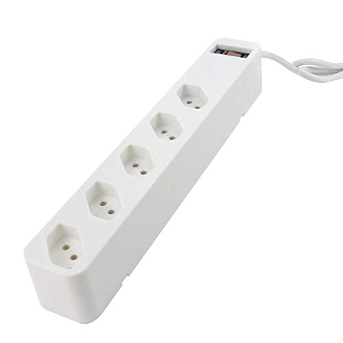 iClamper Energia 5 Tomadas - Filtro de Linha + DPS - Branco, Cabo 1M