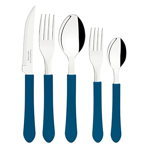 Faqueiro Inox 20 peças Leme Azul - Tramontina