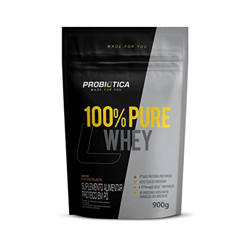 100% Pure Whey Nova Fórmula - 900g Refil Chocolate - Probiótica