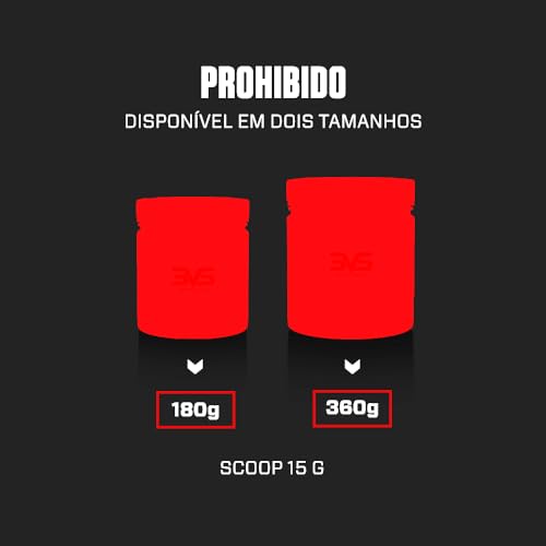 Pré Treino Prohibido Hardcore Pre-Workout, 3VS Nutrition | 2 gr de Beta Alanina | Estimulante para treino | Energia e foco | Explosão de força em seus músculos | Para homens e mulheres