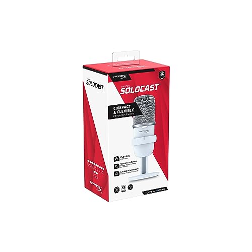 HyperX SoloCast USB WHT Microphone, Modelo: 519T2AA