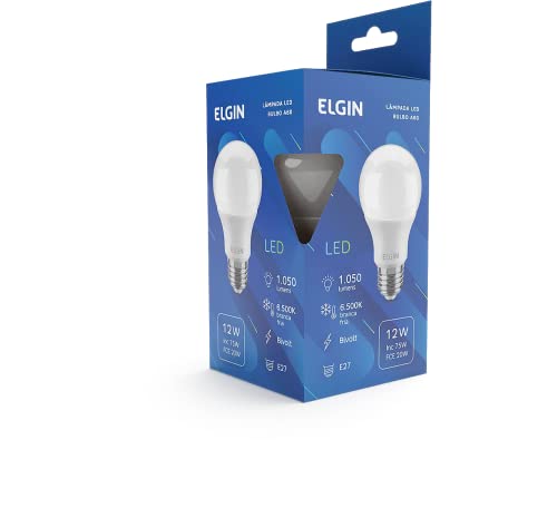 Lâmpada Bulbo LED A60 9W 6500K Elgin Caixa com 10 unidades Bivolt Luz Branca Fria