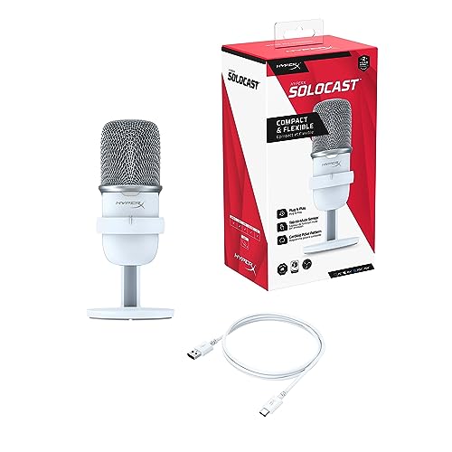 HyperX SoloCast USB WHT Microphone, Modelo: 519T2AA