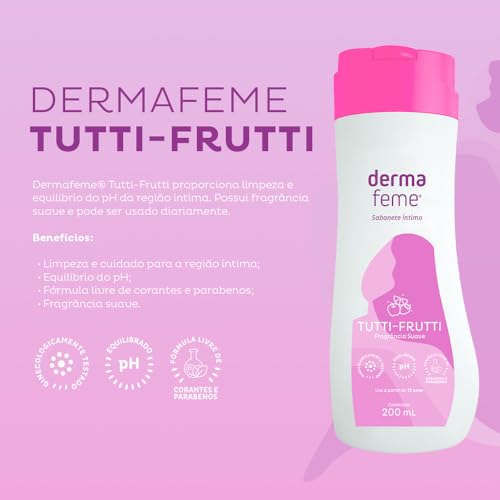 Sabonete Líquido Íntimo Dermafeme Teen 200ml, Branco, 2 unidades