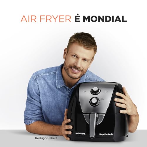 Fritadeira Sem Óleo Air Fryer 8L, Mondial, Preto/Inox, 1900W, 110V - AFN-80-BI