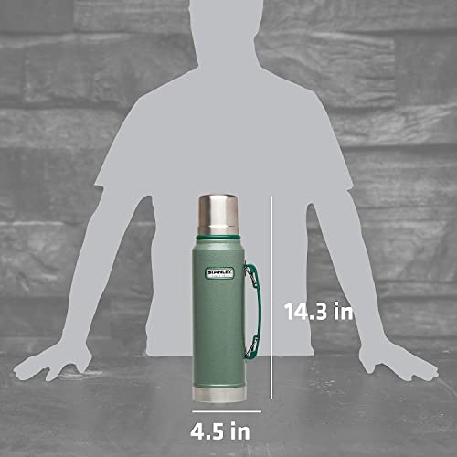Stanley Garrafa de boca larga clássica isolada a vácuo – Sem BPA – Garrafa térmica de aço inoxidável 18/8 para bebidas frias e quentes – Mantém o líquido quente ou frio por até 24 horas