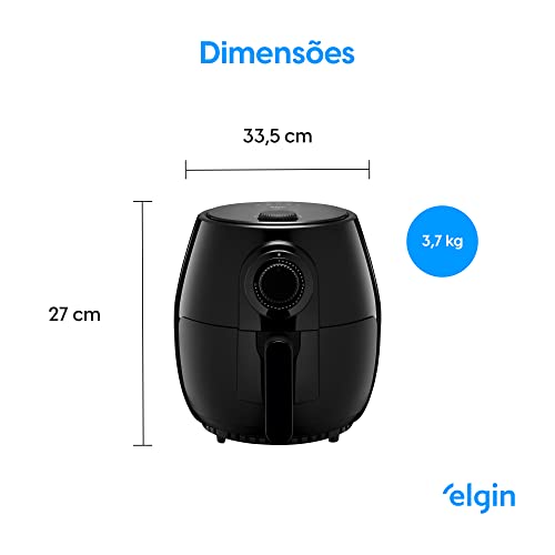 Fritadeira Elétrica Quick Fryer Elgin 4 Litros Preta com cesta removível 110V - Airfryer