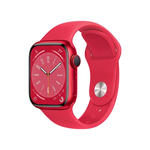 Apple Watch Series 8 (GPS), Smartwatch com caixa (PRODUCT) RED de alumínio – 41 mm • Pulseira esportiva (PRODUCT) RED – Padrão