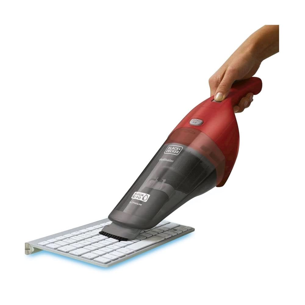 Black Decker Aspirador de Pó e Àgua, Portátil, Vermelho, Modelo APB3600, Bateria de 3,6V