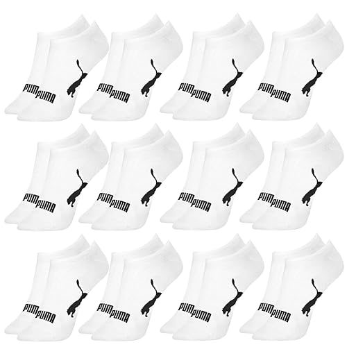 Kit 12 Pares Meias Puma Sapatilha Invisível Soquete Feminino, 12 Brancos, 34-39