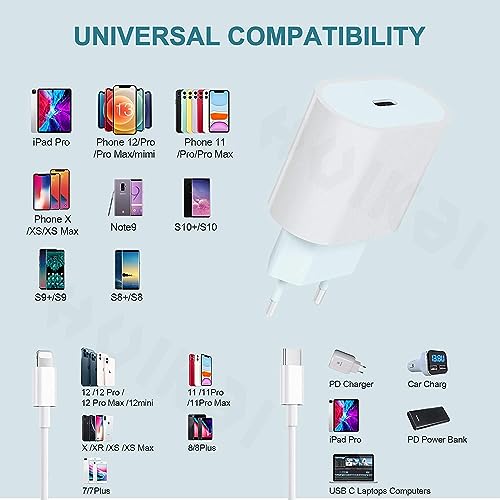 Kit Carregador para iPhone Turbo 30W e Cabo USB Tipo-C PD Compatível com iPhone 11 12 13 14 PRO PLUS PRO MAX/iPad