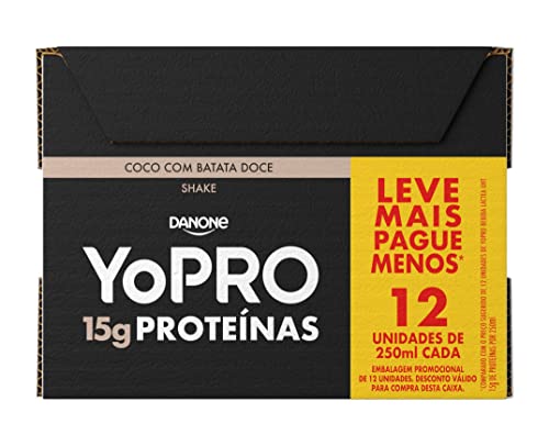 YoPRO, Pack Yopro Bebida Láctea Uht Coco com Batata Doce 15G de Proteínas 250 Ml -12 Unidades