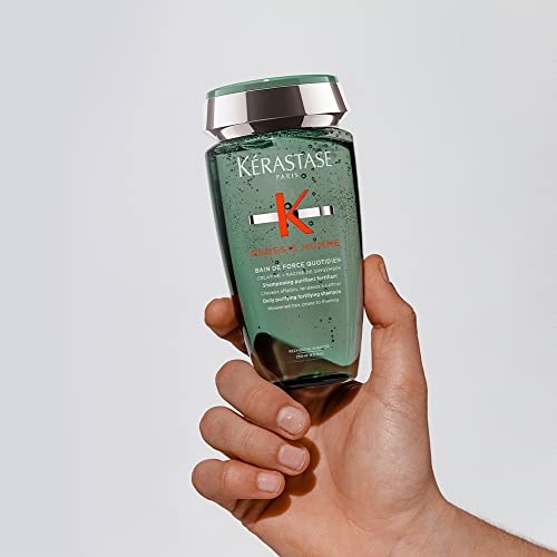 Kérastase Shampoo Genesis Homme Bain de Force Quotidien, Cabelos com queda, Prevenção da queda, Creatina, Raiz de gengibre, 250 ml